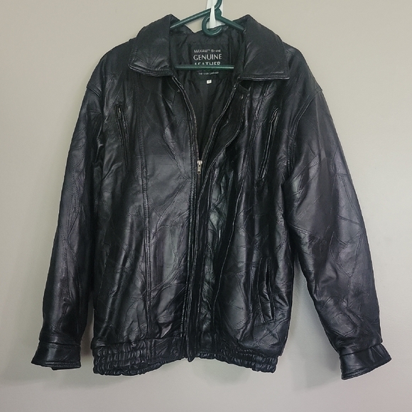Vintage Men's Black Lambskin Leather Maxam Jacket Size XL
